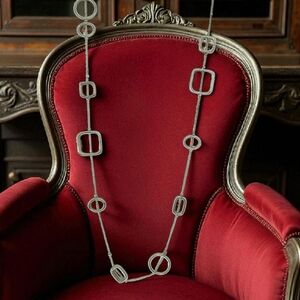 Elegant Silver With Geometric Shapes Necklace